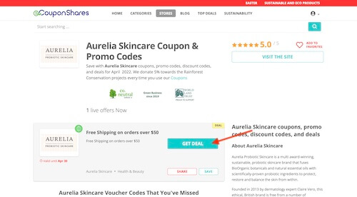 Aurelia Skincare discount code