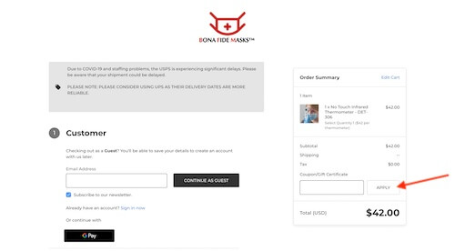 Bona Fide Masks coupon discount