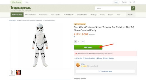 Bonanza shopping cart