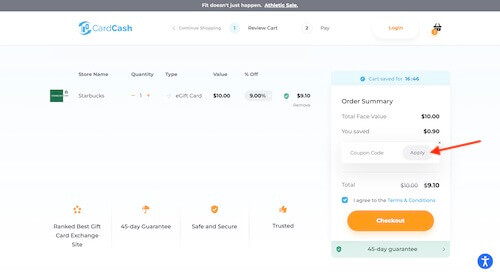 CardCash coupon discount
