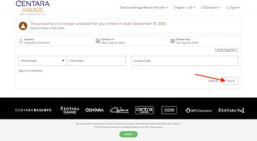 Centara Hotels & Resorts discount code discount