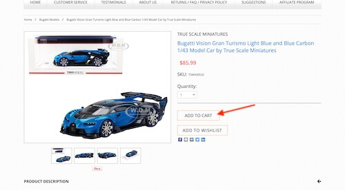 Diecast shopping cart