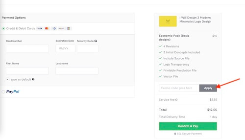 Fiverr promo code discount