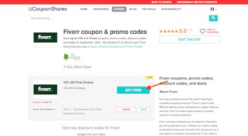 Fiverr promo code