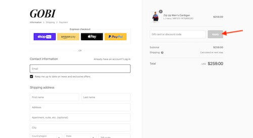 GOBI Cashmere promo code discount