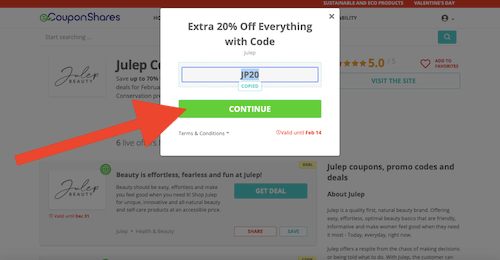 Go to the Julep website