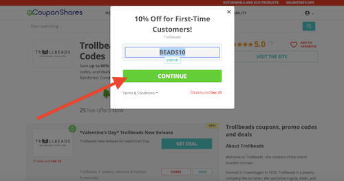 Go to the Trollbeads website