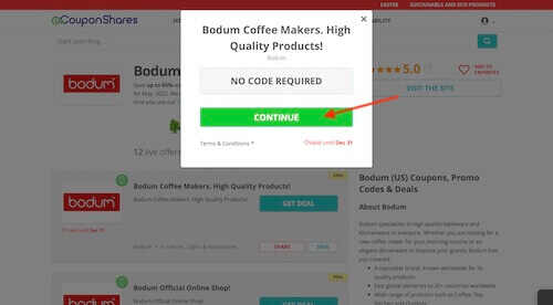 Go to the Bodum website