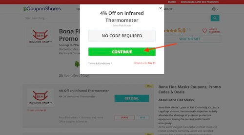 Go to the Bona Fide Masks website