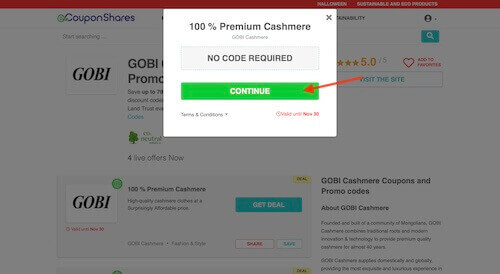 Go to the GOBI Cashmere website