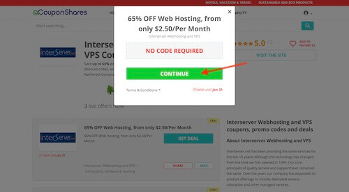 Go to the Interserver Webhosting and VPS website
