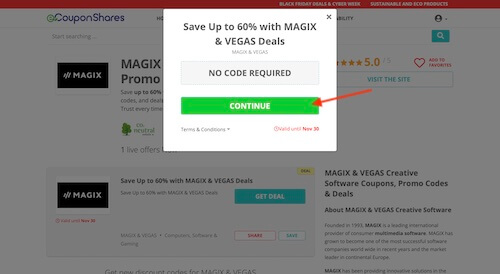 Go to the MAGIX & VEGAS website