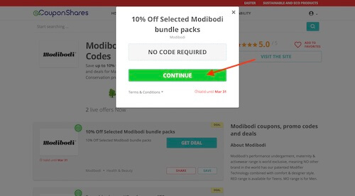 Go to the Modibodi website