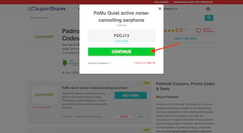 Go to the Padmate website