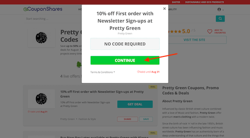 Go to the Pretty Green website