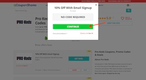 Go to the Pro Keds website