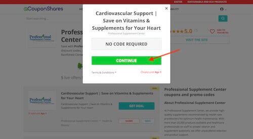 Go to the Professional Supplement Center website