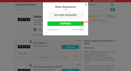 Go to the Reiss website