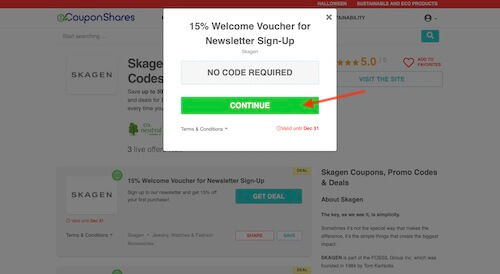 Go to the Skagen website