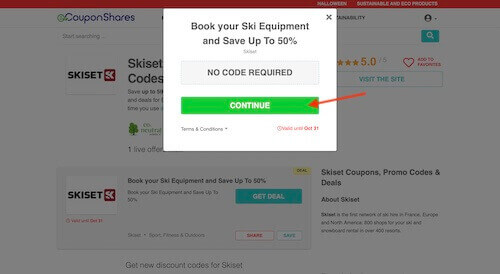 Go to the Skiset website