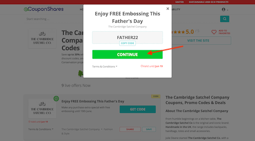 Go to the The Cambridge Satchel Company website