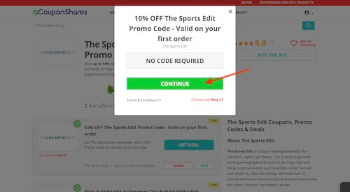 Go to the The Sports Edit website