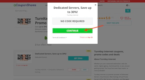 Go to the TurnKey Internet website