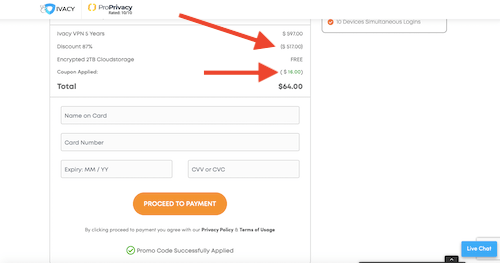 Ivacy VPN coupon savings