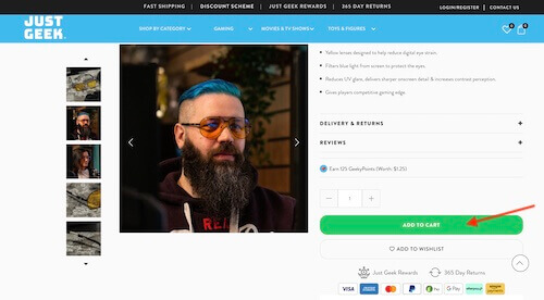 Just Geek shopping cart
