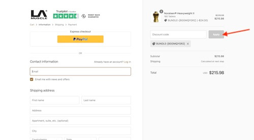 LA Muscle discount code discount