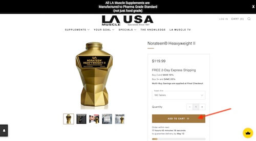 LA Muscle shopping cart