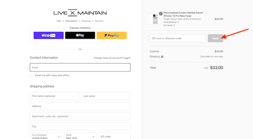 Live X Maintain discount code discount