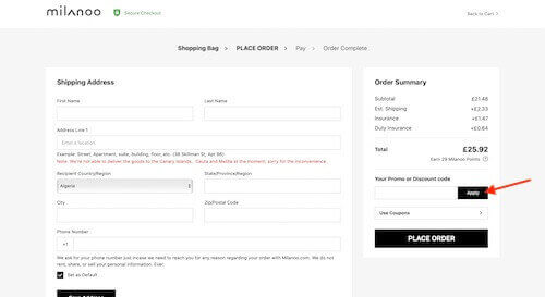 Milanoo coupon discount