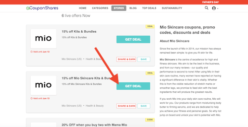 Mio Skincare coupon