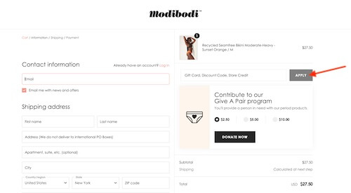 Modibodi coupon discount