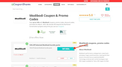 Modibodi coupon