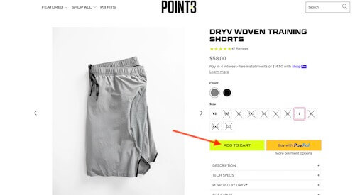 Point 3 shopping cart