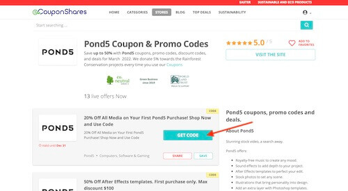Pond5 promo code