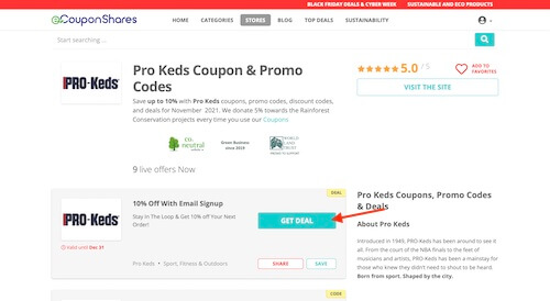 Pro Keds coupon