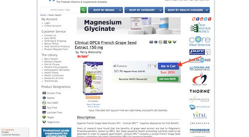 Professional Supplement Center shopping cart