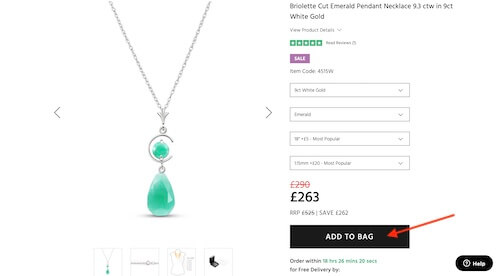 QP Jewellers shopping bag