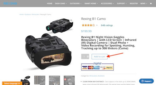 REXING shopping cart