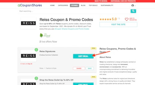 Reiss coupon