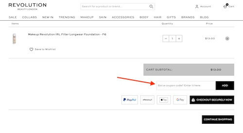 Revolution Beauty discount code discount