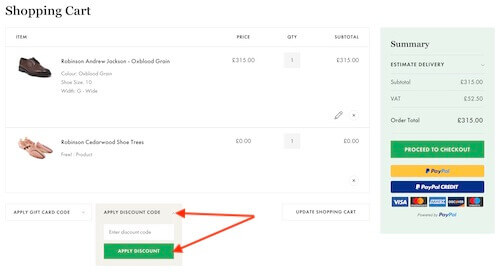 Robinson's Shoes discount code discount