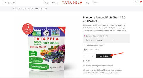 Tatapela shopping cart