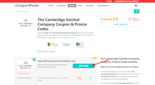 The Cambridge Satchel Company discount code