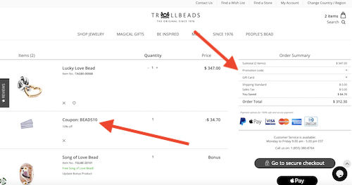 Trollbeads promo code savings