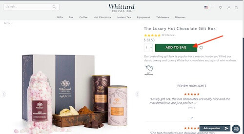 Whittard of Chelsea shopping bag